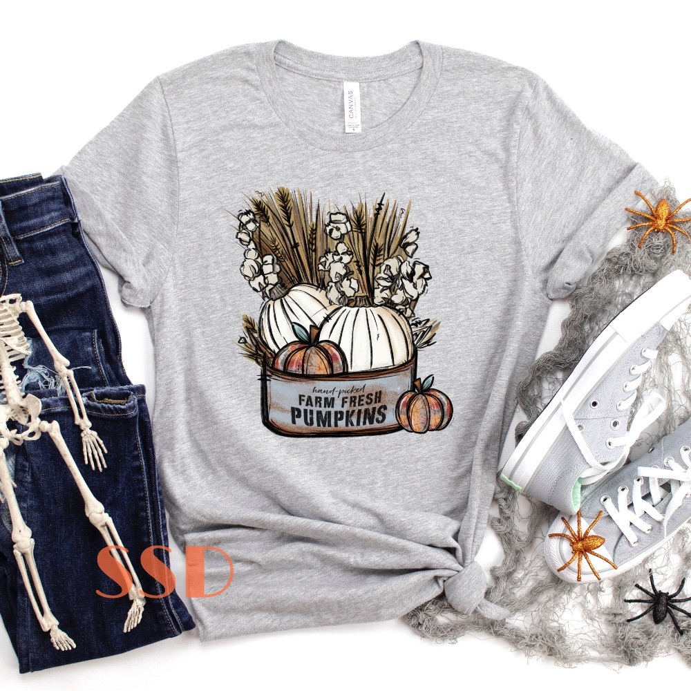 Gray Farm Fresh Pumpkins Graphic Tee
